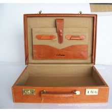 Real leather display case suitcase